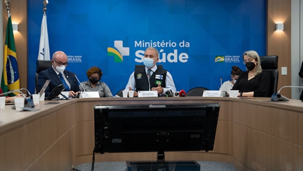 Ministro Marcelo Queiroga durante coletiva de imprensa (Foto: Myke Sena/MS)