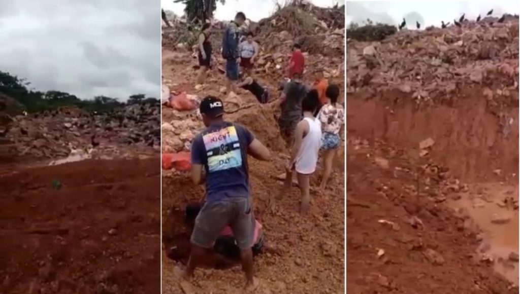 População desenterra frango impróprio para consumo em Humaitá (Foto: Reprodução)