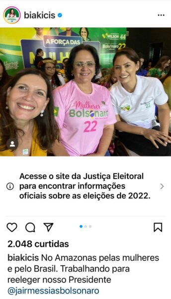 Michelle e Damares participam hojede campanha nacional em Manausao