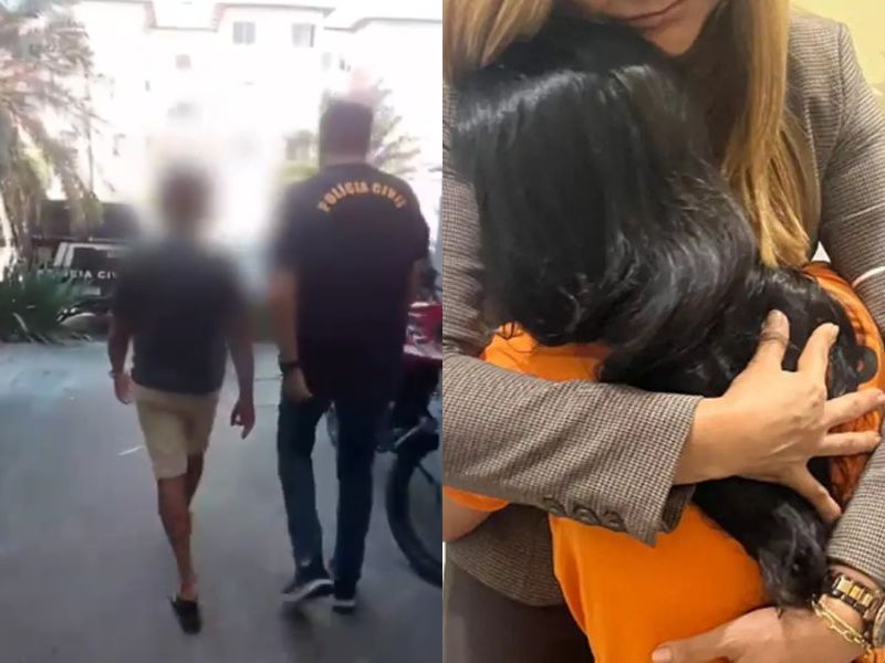 Momento da prisão do policial